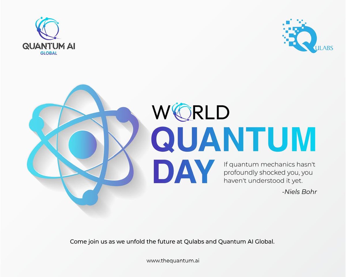 “Happy World Quantum Day”.  Let's unlock the mysteries of the quantum realm together and pave the way for groundbreaking advancements in science, technology, and beyond. #WorldQuantumDay #QuantumInnovation #QuantumTechnologies.