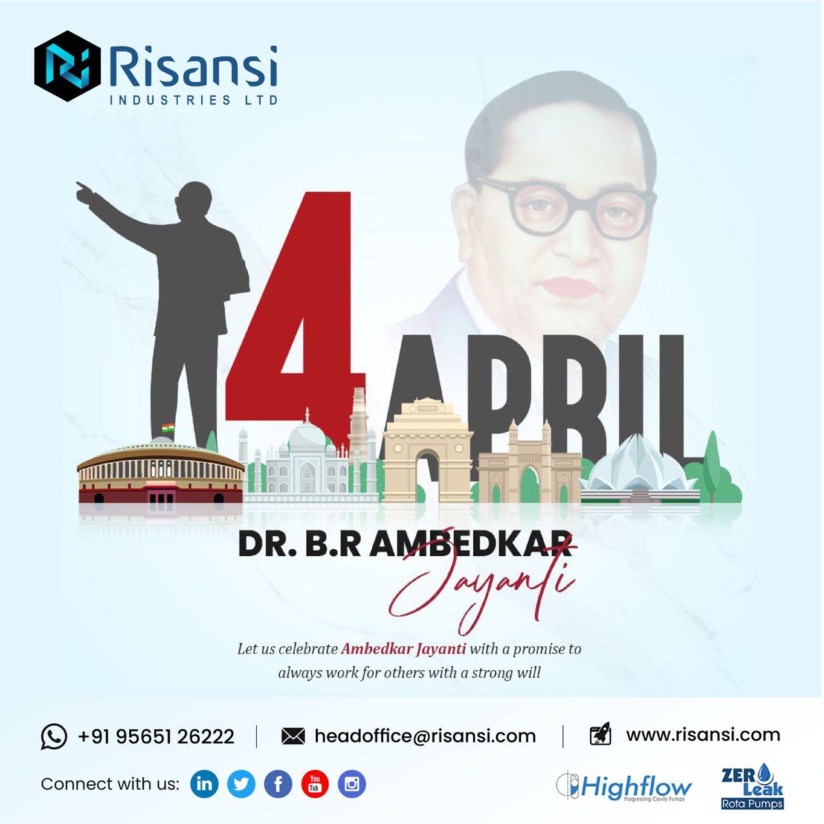 Risansipumps's tweet photo. Commemorating #AmbedkarJayanti, honoring Dr. B.R. #Ambedkar's pivotal role in shaping #India's #Constitution &amp; championing #justice.
Let's reaffirm our dedication to his vision of an inclusive #society.📚🎓💻
#AmbedkarJayanti2024 #EqualityDay2024 #Inclusion
#risansi #risansipumps https://t.co/QG4haKMTp8
