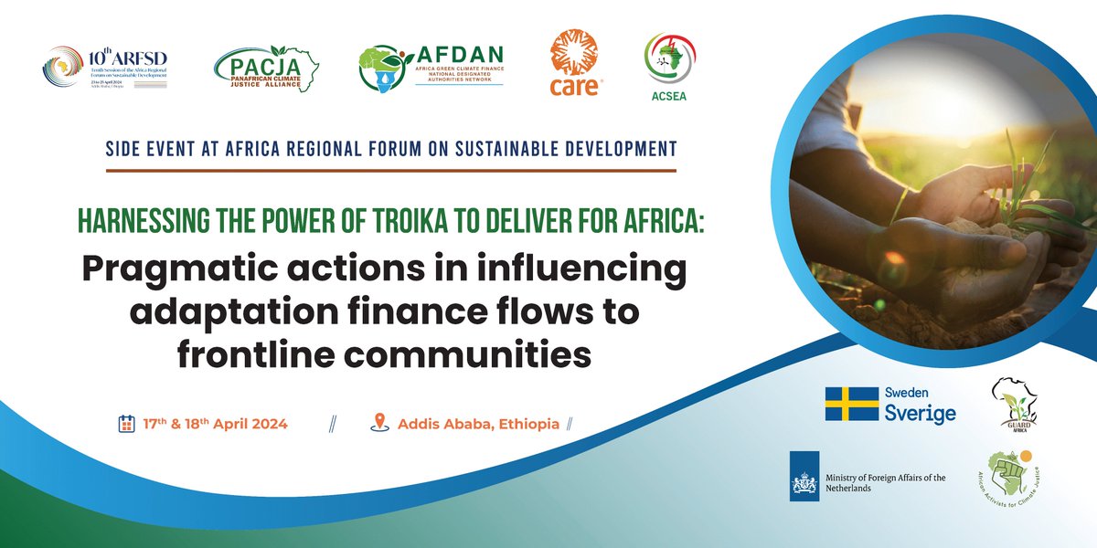 The 10th Africa Regional Forum for Sustainable Development Side Events in Addis Ababa, Ethiopia, April 17th-22nd, 2024! Hosted by @PACJA1 & partners, these discussions are pivotal for Africa's sustainable future. Join us: bit.ly/3TWkJFZ #ARFSD10 #Integrated2030Agenda