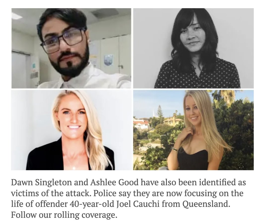 All these people were far too young to die in such a horrific way. Thoughts and prayers wth them, and with the family of the poor baby that was stabbed in the attack. So many horrible people in this world.