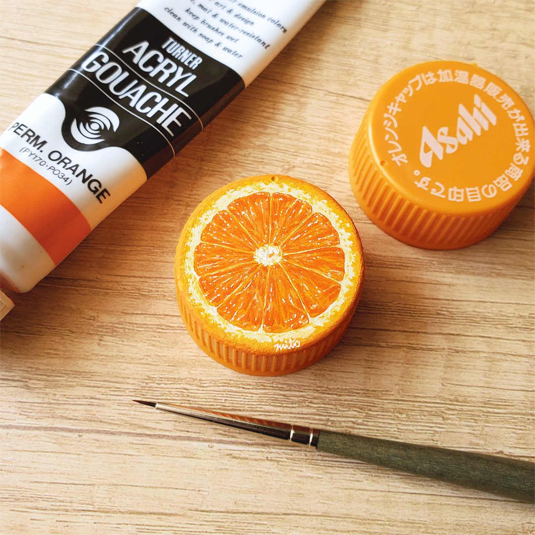 4月14日は「オレンジデー」🍊
#ペットボトルキャップアート