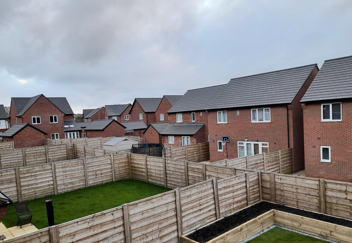 In a somewhat surprising turn of events, the back field hasn't been turned into a sheet of glass, it's become a housing estate! (Not really, I'm in Standish to help my eldest make a garden). Shareholders in military hardware will be counting more spondooliks today. Morning all;