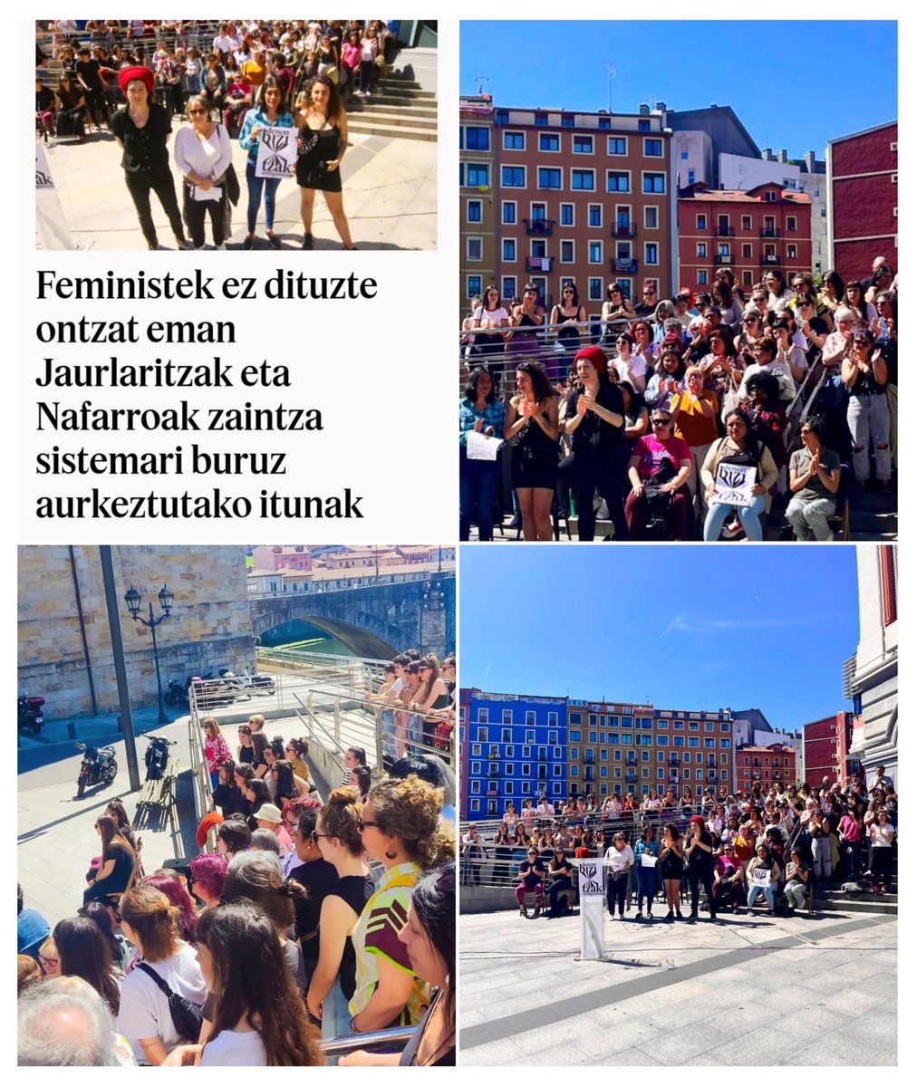 'Lau hilabete pasa dira Zaintza Sistema Publikoaren aldeko greba feminista orokorra egin genuenetik...mugimendu feministaren aldarriak neutralizatzeko, EAEko Zainketa Ituna aurkeztu duzue, patronalaren etekinen alde egiten jarraitzeko...' @bizitzak 🔥 berria.eus/euskal-herria/…