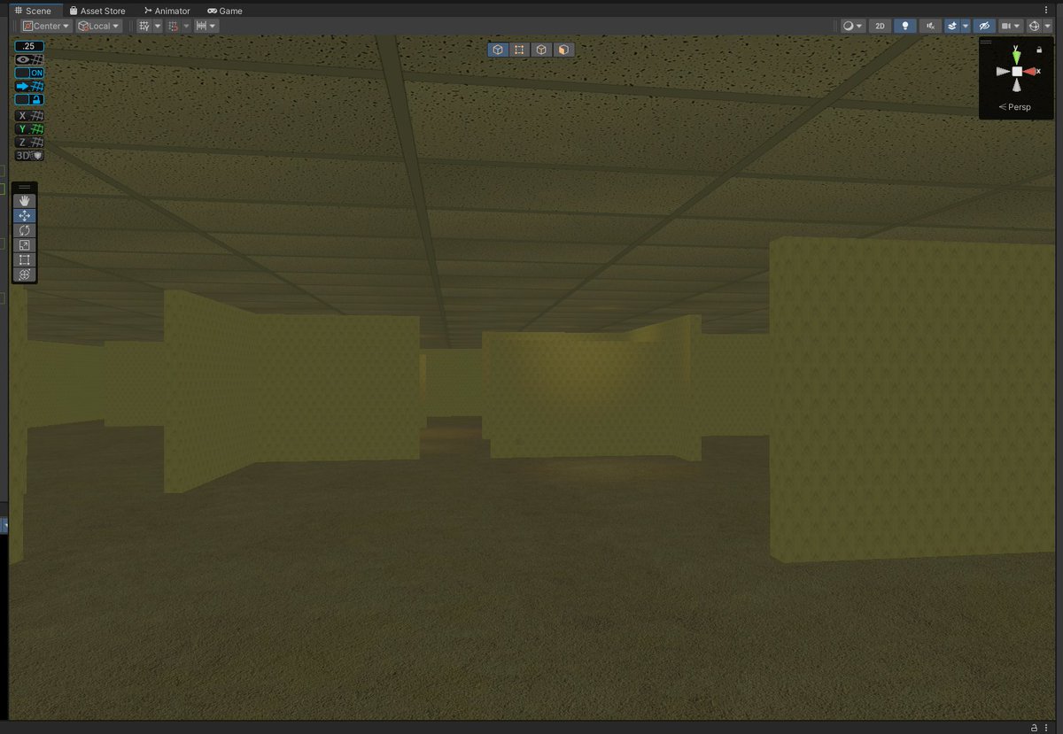 HazyHexium's tweet photo. Still workin on this project slowly but surely. Been having issues figuring out lighting but overall really like how this has been going!

#VRChat #VRC #vrchatworld #backroom #TheBackrooms  #liminal #liminalspace https://t.co/CPD3z7OFOO