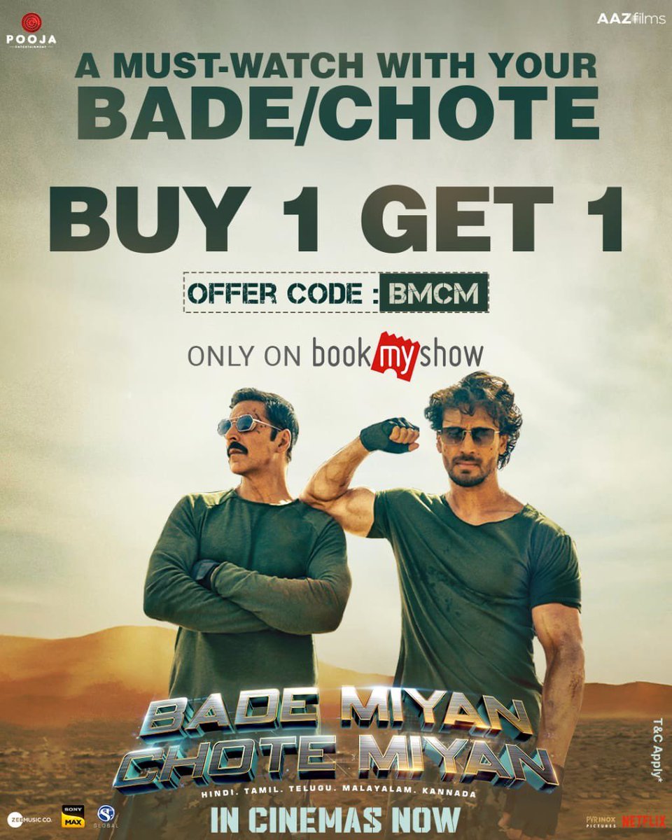 PubG ke sath FauG, muft muft muft 🎟️🍿 . #OCDTimes #PoojaEntertainment #AliAbbasZafar #AkshayKumar #TigerShroff #SonakshiiSinha #AlayaF #ManushiChhillar #BadeMiyanChoteMiyan #BMCM #BMCMTeaser #BadeMiyanChoteMiyanEid2024 #BadeMiyanChoteMiyanOnEid2024 #BadeMiyanChoteMiyanTeaser…