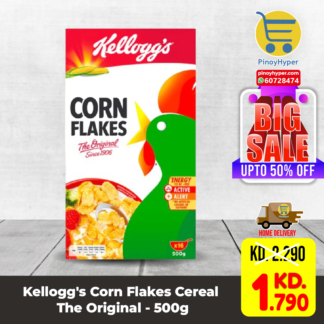 🇰🇼 Big Sale 🇰🇼
🥰Offer for OFW Kuwait 🥰
Delivery All over Kuwait 🚛
Kellogg's Corn Flakes Cereal The Original - 500g
#pinoyhyper #ofw #ofwkuwait #pilipinosakuwait #onlinegrocery #pinoy #philippines #filipino #pilipinas #pinoyfoodie #pinoyfood
#summeroffer
#offer #summer #summers