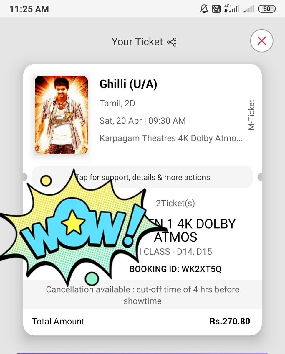 Booked My Tickets For #Ghilli Re-Release @KarpagamTheatre 
Thanks for The Update @Theatreskovai 
💫💥 @actorvijay #GhilliReRelease #GhilliFromApril20 #Ghilli4K #GOAT𓃵 #GoatFirstSingle