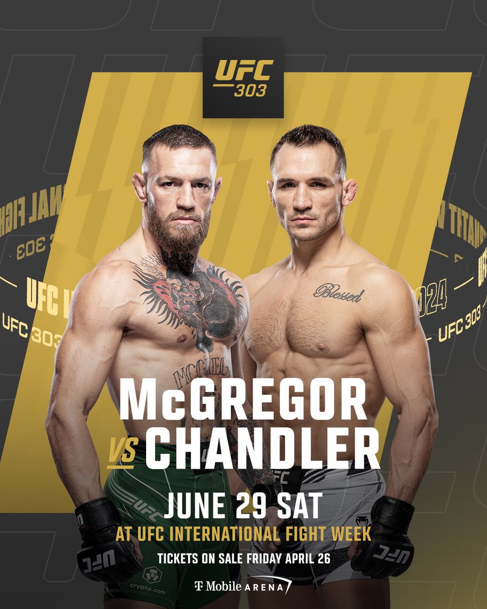 MYSTIC MAC IS BACK 🔮🇮🇪 @TheNotoriousMMA takes on @MikeChandlerMMA at 170lbs! #UFC303