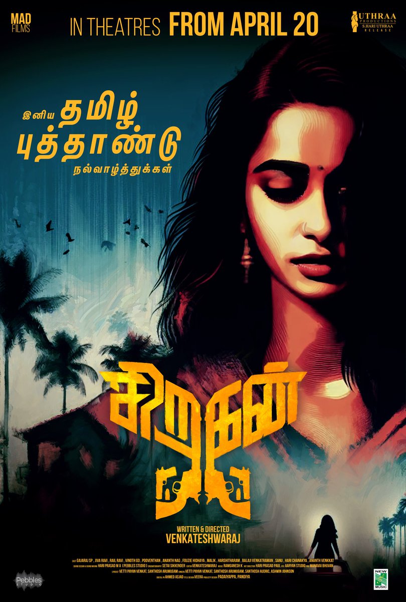 #Siragan 🦋❤️ - Tamil new Year special poster. In cinemas from April 20th. @madfilms1407 @venkateshwarajs @Ananthnag24 @Imfouzee @JivaRavi @balajivenkat95202 @harshitharam02 @hariprasadpaul01 @udhayramakrish2 @ProBhuvan