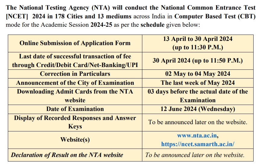 #NCTE: #Notification for Inviting Online Applications for #ITEP through #NCET (National Common Entrance Test). Aspiring students for seeking admission to 4-Year Integrated Teacher Education Programme #ITEP, apply before 30/04/2024. For more info., visit: ncet.samarth.ac.in