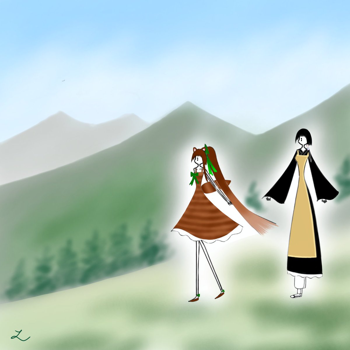 LSingclair's tweet photo. I drew fan art of Nossu Hasunoha and Neruko Umagoya,
Who always do "like" my paintings on X (Twitter).
Thank you always.
#fanart #vtuber #nossu #neruko #のっす #のっす曼荼羅 #馬小屋ねる子 #ねる子 https://t.co/VQ9ALrPmy4