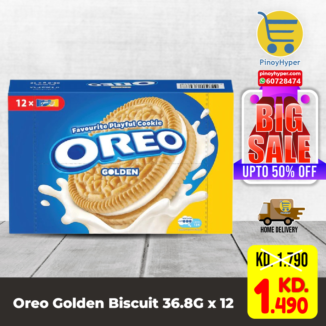 🇰🇼 Big Sale 🇰🇼
🥰Offer for OFW Kuwait 🥰
Delivery All over Kuwait 🚛
Oreo Golden Biscuit 36.8G x 12
#pinoyhyper #ofw #ofwkuwait #pilipinosakuwait #onlinegrocery #pinoy #philippines #filipino #pilipinas #pinoyfoodie #pinoyfood
#summeroffer
#offer #summer #summersale #sale #offers