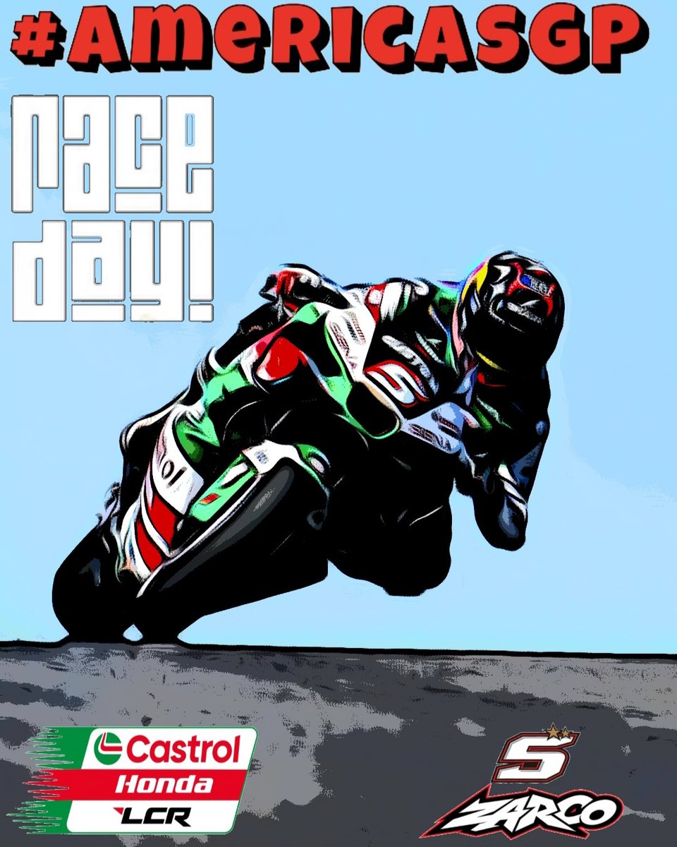 It's #RaceDay #AmericasGP #MotoGP #COTA #LCR #HRC #JohanZarco @lcr_team @COTA @Castrol @GIVI_OFFICIAL @cmsnl_com