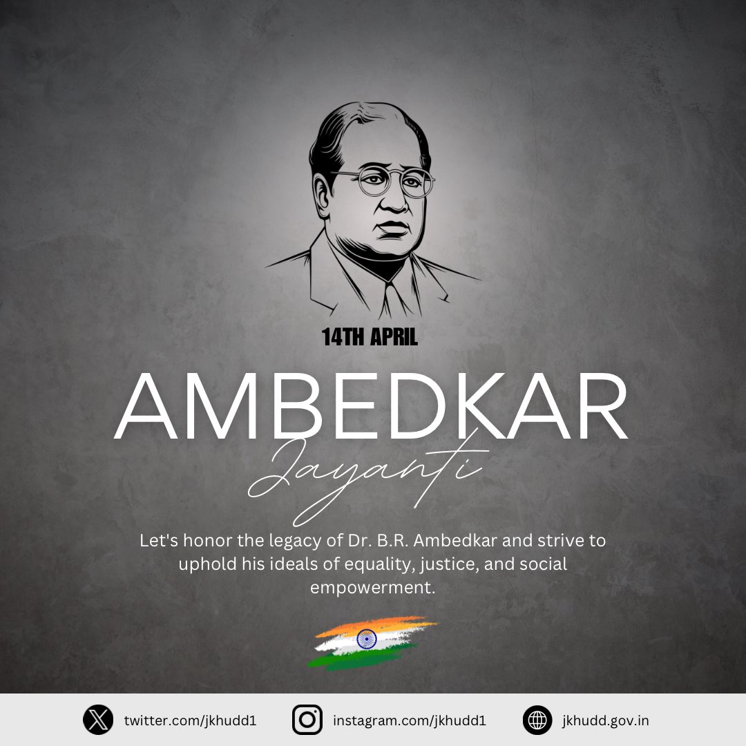 Today, let's honor the legacy of Dr. B.R. Ambedkar, a champion of social justice, equality, and human rights. May his vision continue to inspire us to strive for a more inclusive and equitable society.