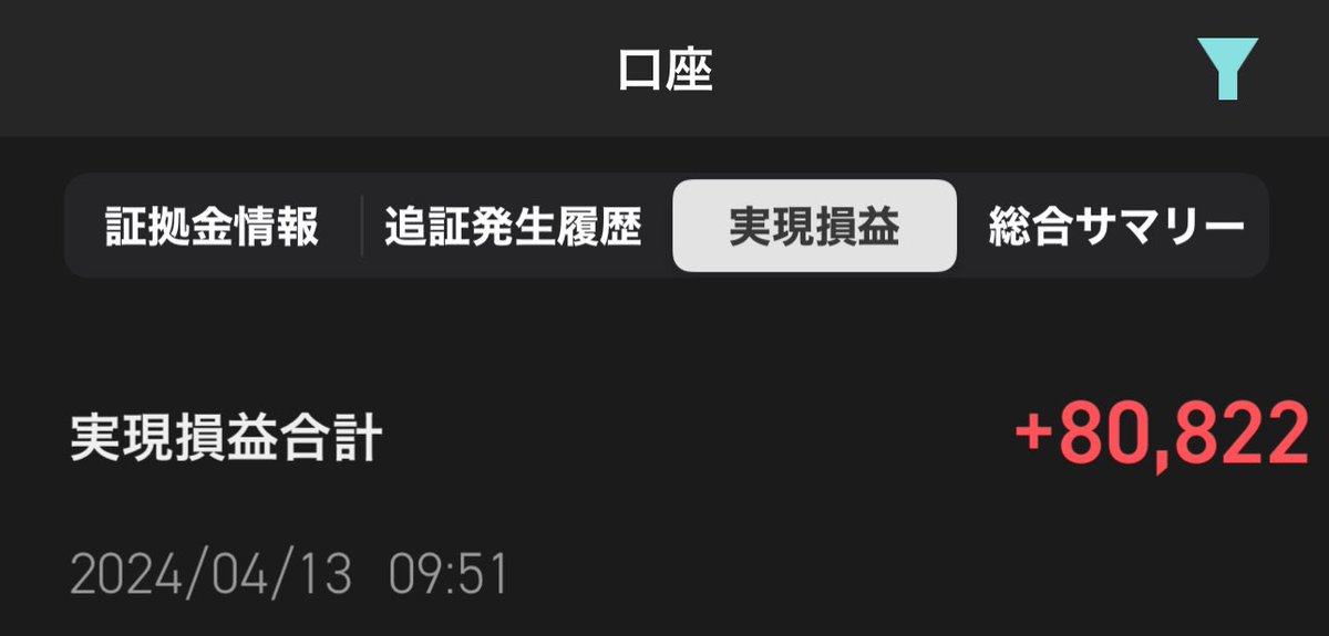 Mon39007011's tweet photo. #高沢式日経225オプション
4月SQまでの1ヶ月の成果
目標の10万円まで届かず😭
課題は買いの利益を伸ばす事‼️

毎日戦略を考えるのが楽しくて✨
高沢先生にオプションを
教えていただいて本当に良かった❣️
ありがとうございます♪

#たかざわ式おかね塾
こちらも楽しみです🥰 https://t.co/4jW4GGHeGl
