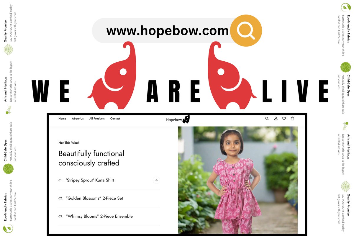 Hopebowkids's tweet photo. 🚀 Exciting Update! 🚀 Unveiling the new Hopebow website! Dive into the world of comfort, khadi, and storytelling. Join us on this journey of hope and imagination. Explore now at https://t.co/HAY8BzN0bR!

#Hopebow #Hopebowkids #HopebowLaunch #KidsFashion #SpreadHope https://t.co/KIFjYhieKc