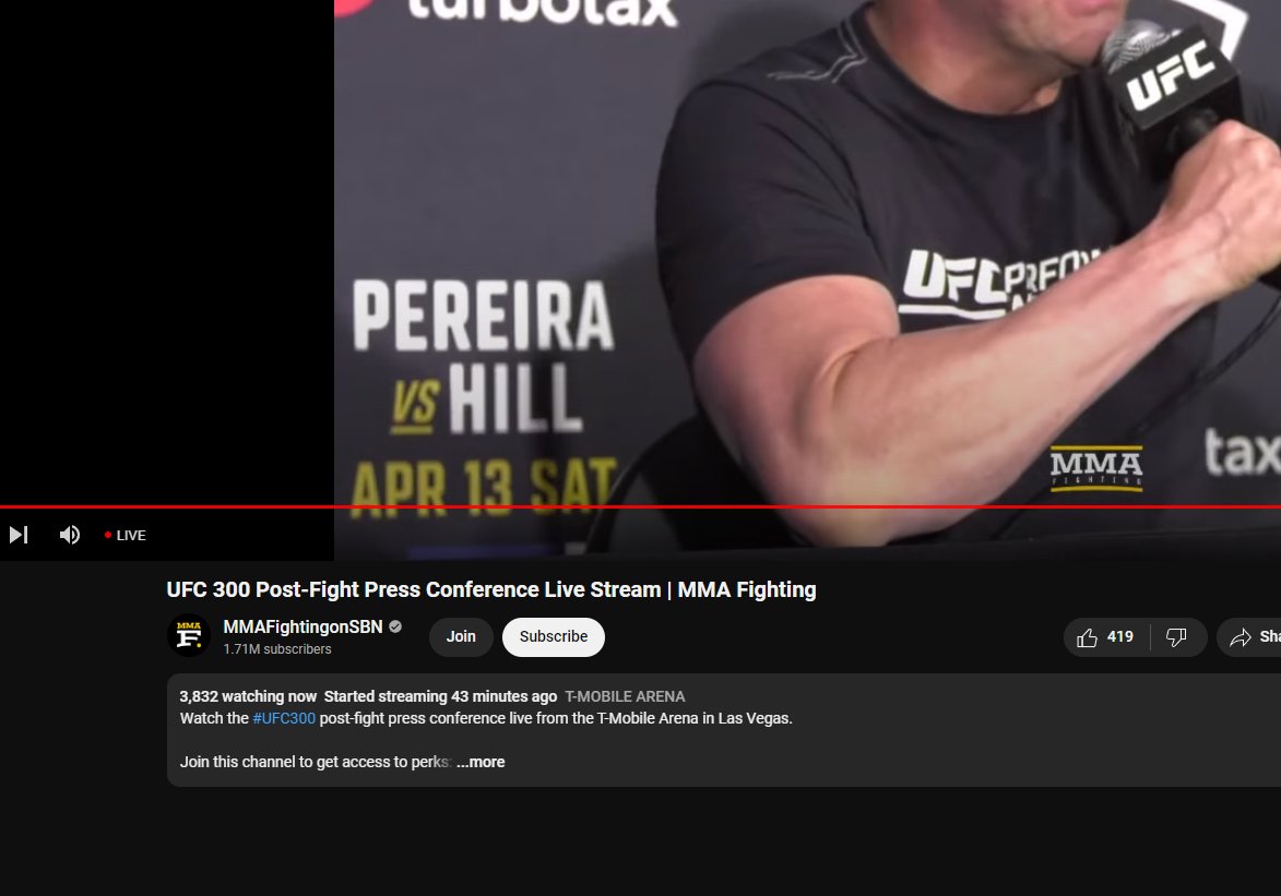 ConleyRasor's tweet photo. @MMAFighting @lthomasnews  Proof people are going away from your channel. https://t.co/1GSv9YOqFh