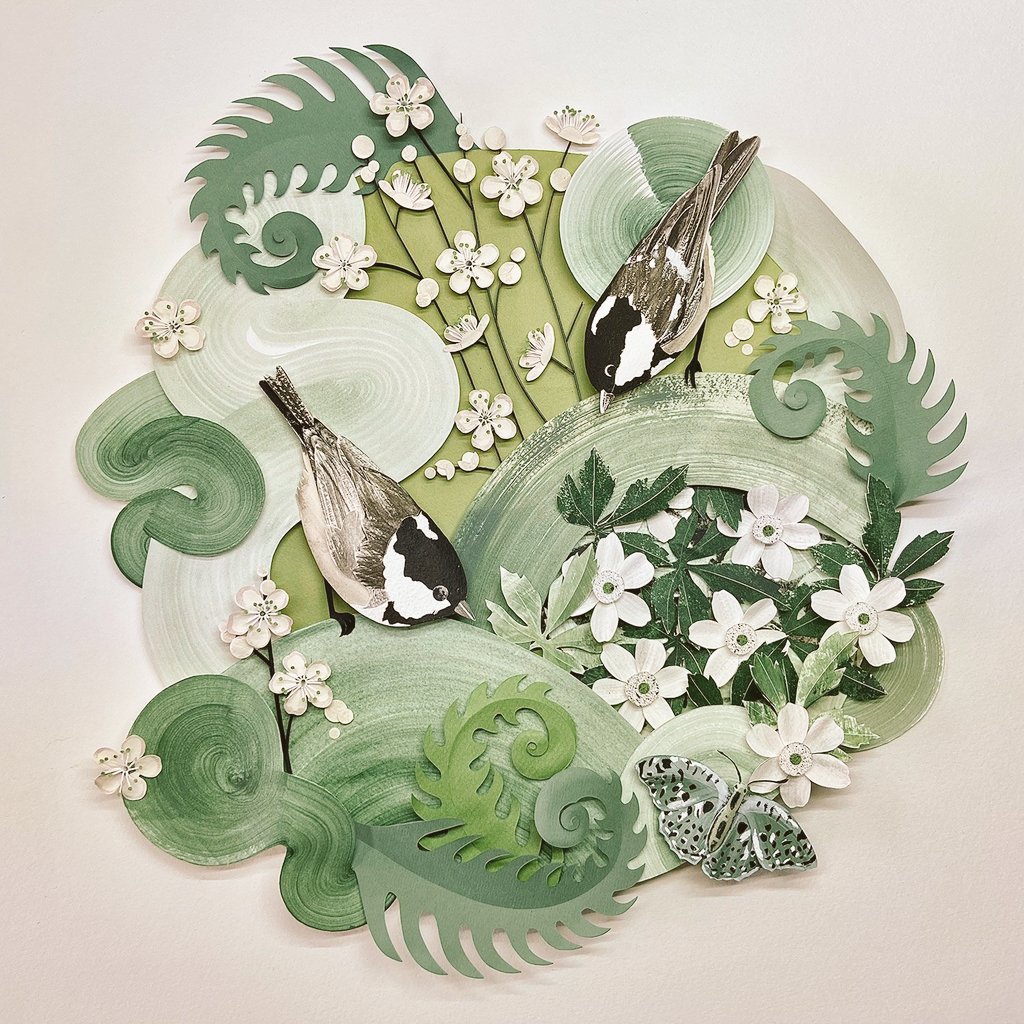 UK artist Helen Musselwhite combines hand cutting, folding and scoring paper and card to create her artworks, which are often inspired by nature #WomensArt #Spring