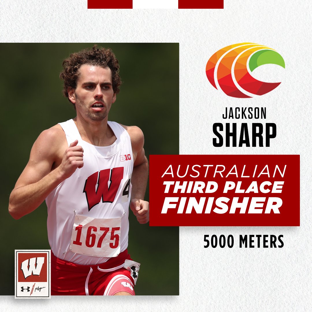 Another great finish for the #Badgers in Australia! Wisconsin legend @mrgnmcdnld takes second in the 5000 meters at the Australian Athletics Championship in 13:39.66 while UW senior Jackson Sharp was close behind in third in 13:39.82! #OnWisconsin