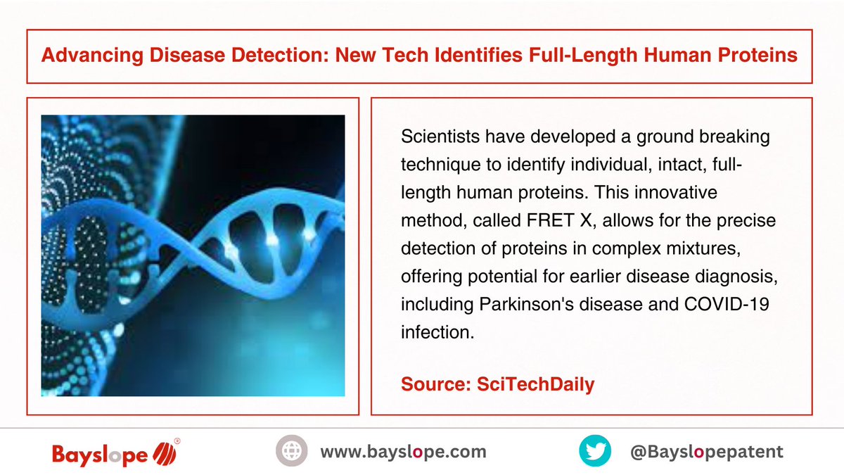 New FRET X tech IDs full-length human proteins, boosting disease detection. 

#FRETX #ProteinDetection #Biotechnology #DiseaseDetection #ParkinsonsDisease #COVID19 #MedicalInnovation #HealthTech #ScientificBreakthrough #EarlyDiagnosis #BiomedicalResearch #LifeSciences #Proteomics
