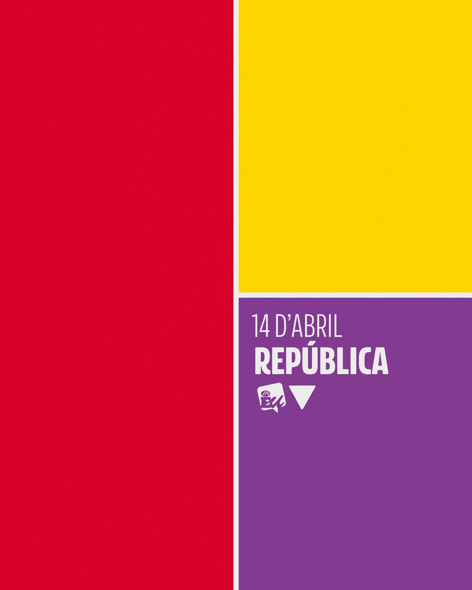 ❤️💛💜 Bon 14 d'abril‼️ Durant la Segona República es produïren els majors avanços democràtics i socials a l'Estat espanyol. 😀Anem a per la tercera✊ Salut i república, camarades‼️