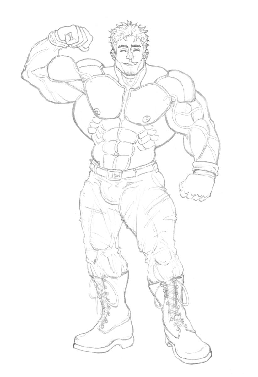 windyattic_art's tweet photo. In a decayed future, the people volunteering for militaries no longer cut it, so one nation engineers #biomech suits with artificial brains, which turn even hapless men into supersoldiers. But the hypermasculine #biosuit  has some odd side-effects... #symbiote #tfeveryday #bara https://t.co/DCOwpO6NJK