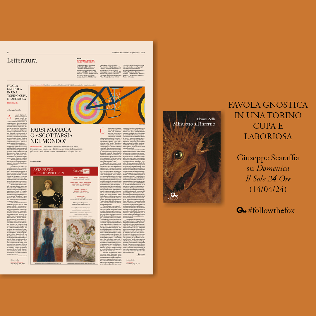 CliquotEdizioni's tweet photo. «I lettori di Einaudi (Fruttero, Fenoglio, Vittorini e Calvino) erano rimasti sorpresi da quel romanzo così tortuoso e “decadente”, tanto lontano dalla retorica realista dei gettoni in cui doveva essere pubblicato.»

G. Scaraffia sul @sole24ore 
#minuettoallinferno 
#elemirezolla https://t.co/BkEs91I60l