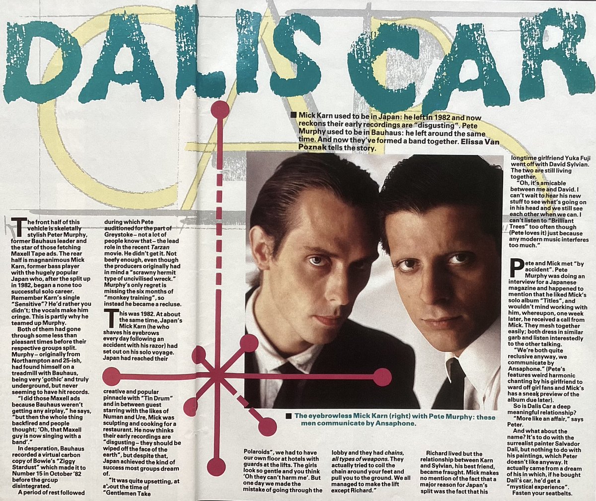 1984 - Peter Murphy and Mick Karn are interviewed by Smash Hits about their new project DALIS CAR