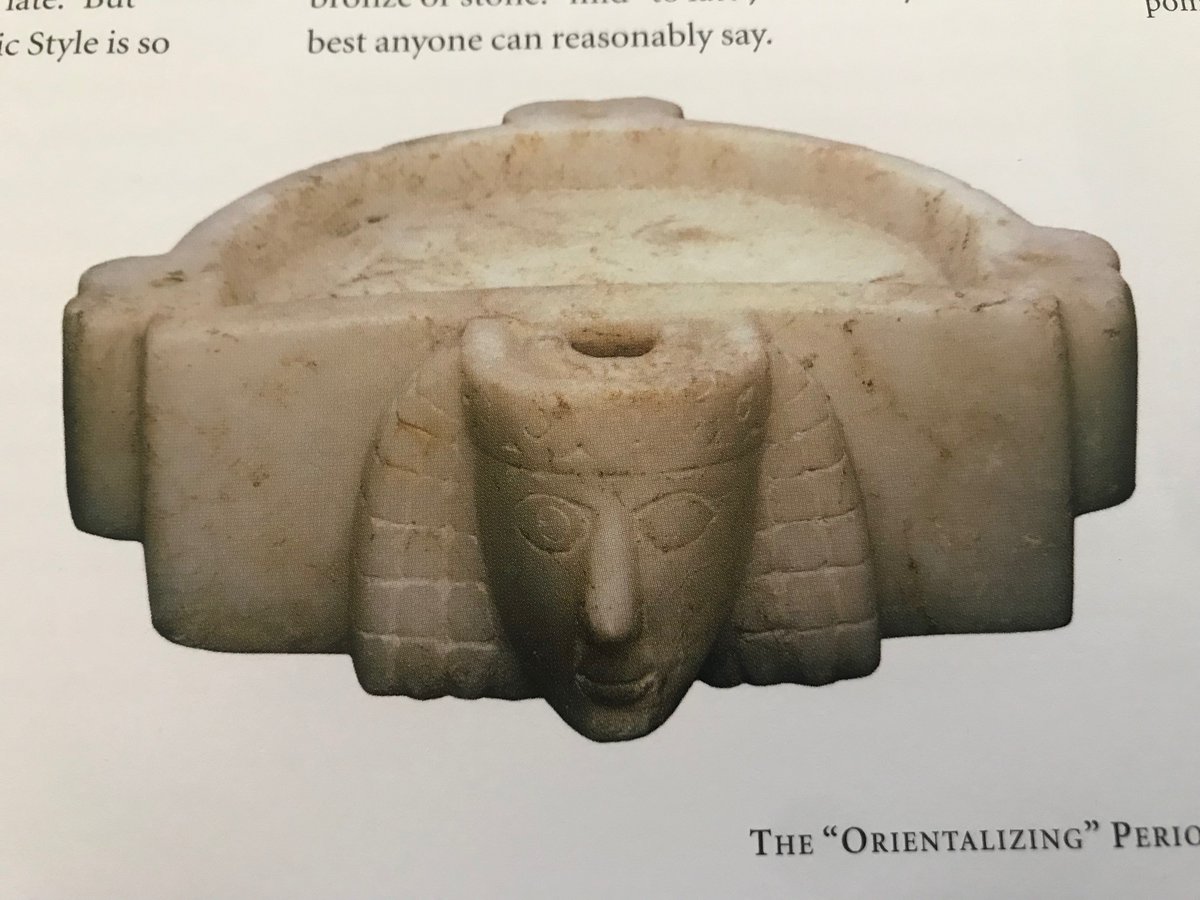 The marble lamp that Neer is referring to at the head of the passage below: from Selinous, but likely manufactured in the Cyclades, late 7th C BC. Oil goes in the tray on top and the wick through the hole in the lady’s head