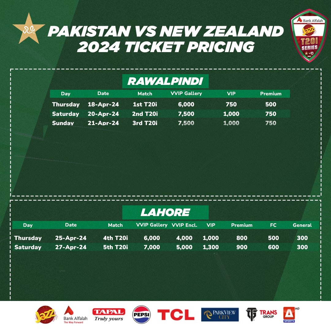 ➡️ Secure your spot and grab physical tickets from the Box Office - operational in Rawalpindi from 16 April! 📢 🎟️ Purchase online tickets: pcb.tcs.com.pk #PAKvNZ | #AaTenuMatchDikhawan