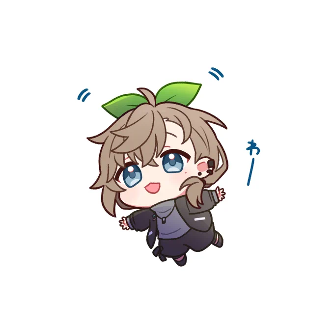 わたしの描くか苗くん頭の葉っぱがだんだん大きくなってるからそのうち飛べそう 