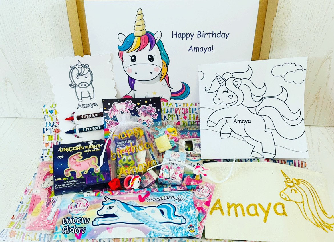 Girls ultimate Unicorn gift. ktspecialgifts.etsy.com/listing/118937… Filled with personalised colouring, pencil case, glow in the dark wall stickers. Sweet treats and much more. #etsy #unicorngift #unicorns #girlsgift #6yearoldgift #personalised #birthday #getwellsoon #colouring #pencilcase