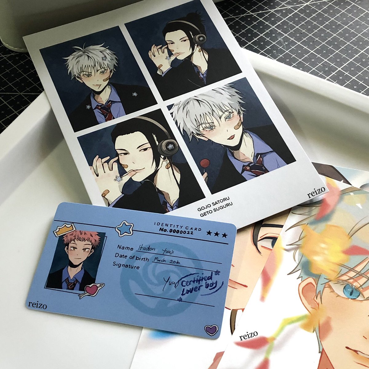 reizmitchy's tweet photo. ★ #parcel4rei 

     —— @bastardvishen ; the freebies— stsg prints 🥹 hi, vishen ! the goods arrived awhile ago, thank you as always for packing them safely and for the smooth transaction🖤

¿¡ #FromVishen https://t.co/gqfnKzr6cP