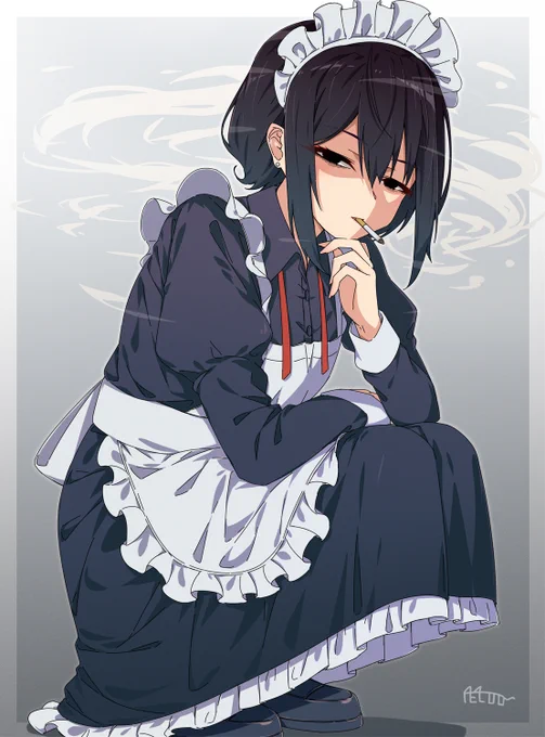 #これを見た人はメイドをTLに放流しよう 喫煙メイドすき 