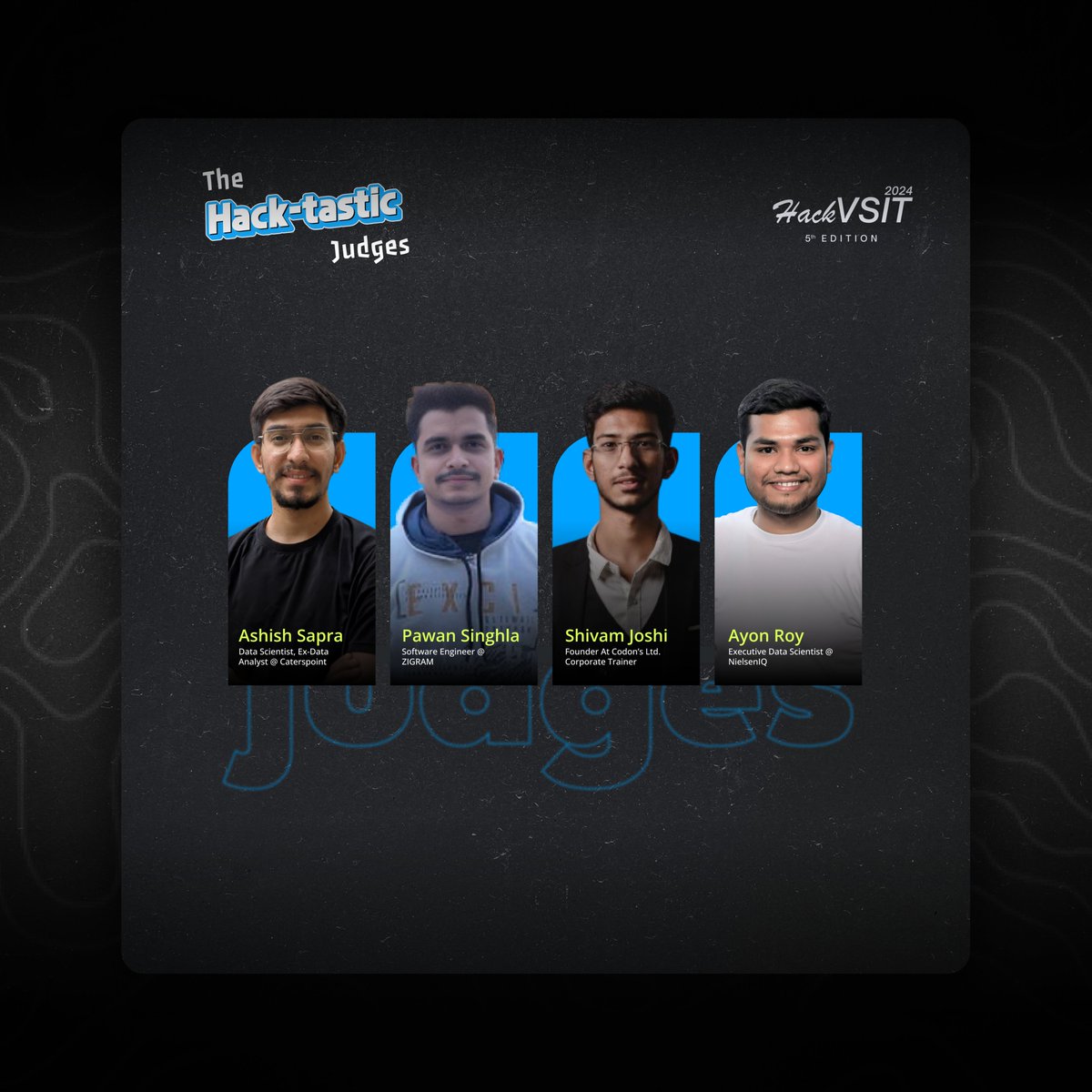 Presenting the incredible Judges who will be joining us for HackVSIT5.0, sharing their invaluable experiences and expertise with our hackers‼️

#hackvsit #ace #vsit #vips