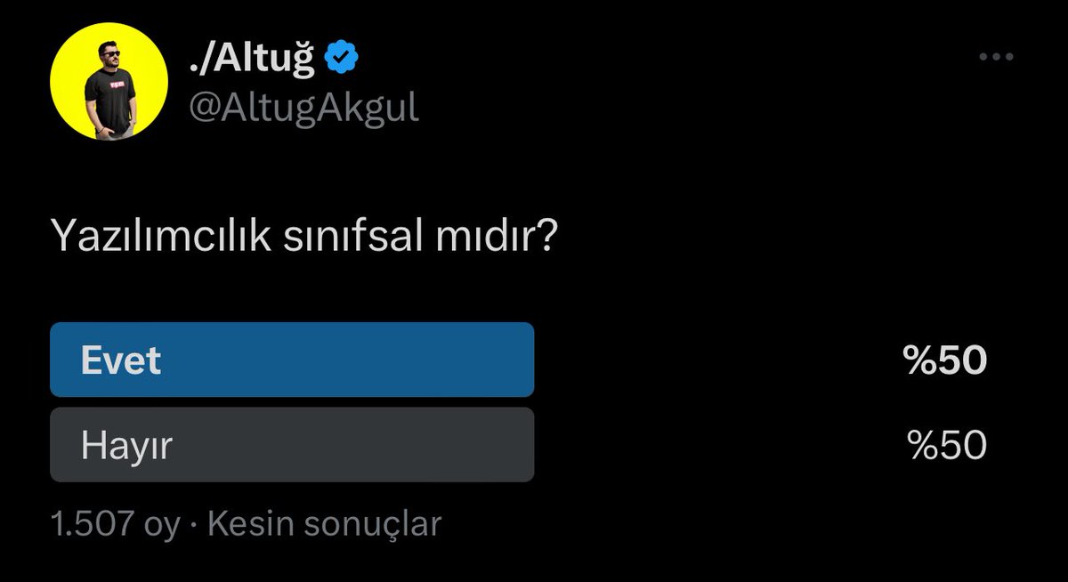 1500+ oyda nasıl %50 %50 oldu ya :)