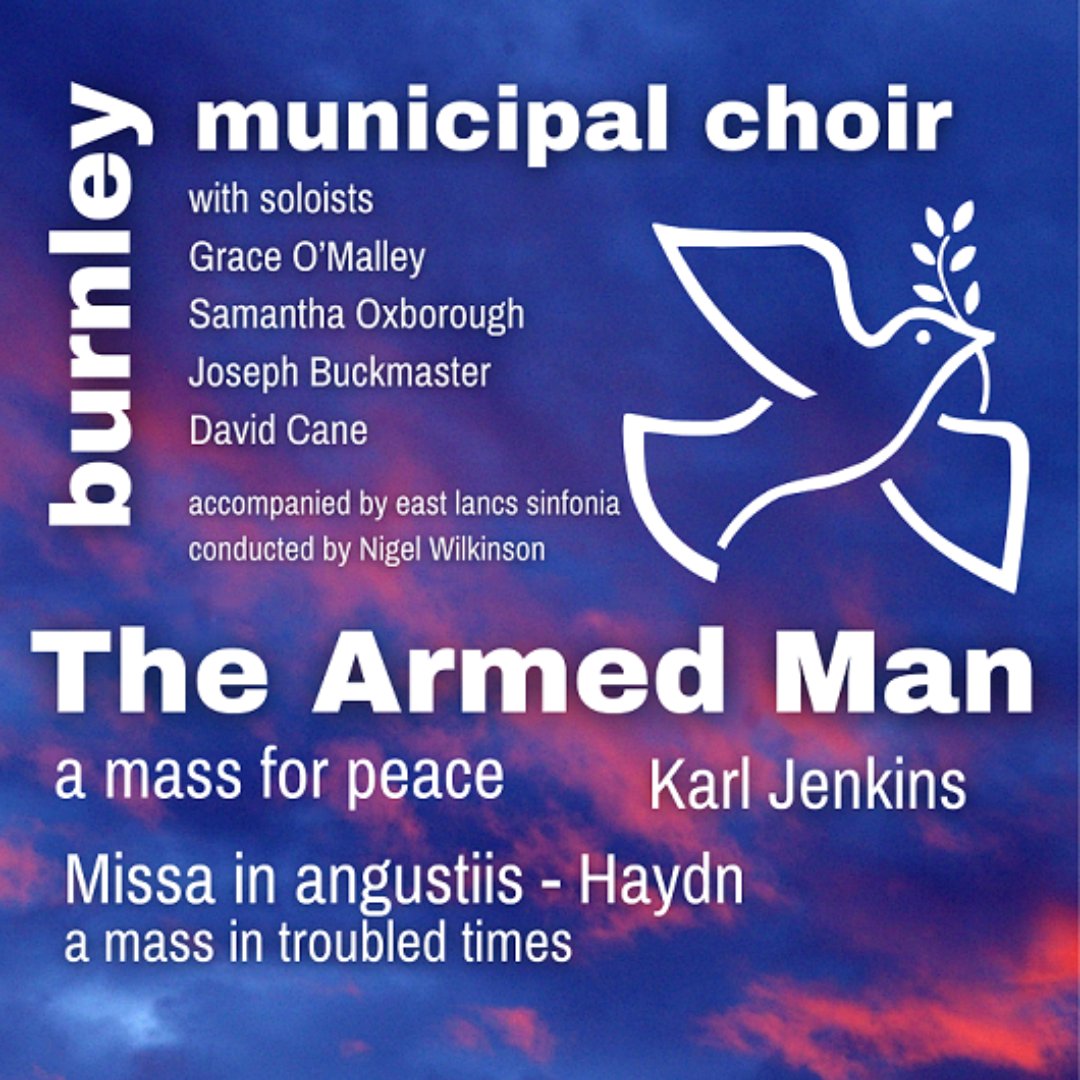 1 WEEK AWAY - THE ARMED MAN! 🕊️ Burnley Municipal Choir is returning to Mechanics with this popular modern work by Welshman Karl Jenkins. Don't forget to book your tickets to see this fantastic show next Sunday! 👇 burnleymechanics.ticketsolve.com/ticketbooth/sh… #Theatre #Show #Choir #Burnley #Music