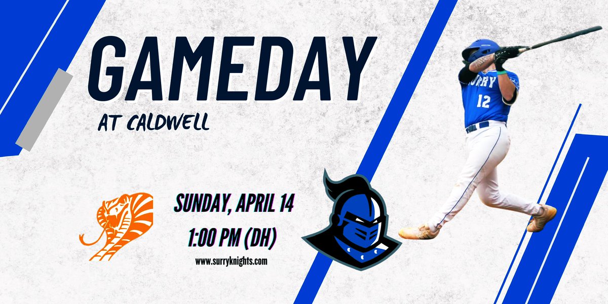 Surry baseball travels to @CaldwellCobras on Sunday for a doubleheader starting at 1:00 pm.