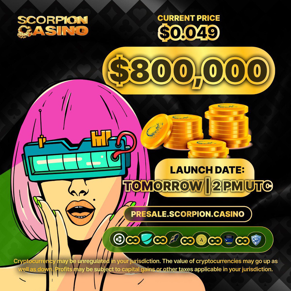 MindSetOfCrypt's tweet photo. Launching TOMORROW! 2 PM UTC
BUY HERE: https://t.co/C2ZFykRD9p

🏆Upgrade your NFT
🏆Receive Daily Staking Rewards
🏆USDT rewards (for Elite Members)
🏆Claim all your $SCORP from one Dashboard
Price: $0.049 💰
Launch Price: $0.05 🚀💸
Last Chance to receive or upgrade your NFT 🎉 https://t.co/JcvzcuOH36