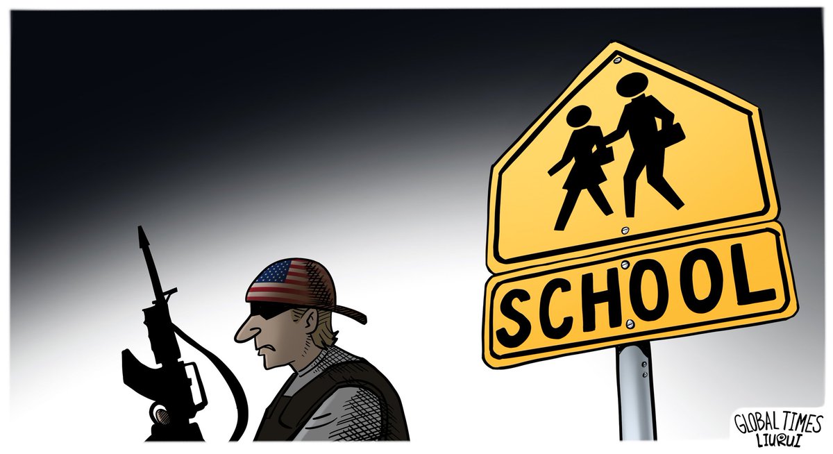 American schools are overshadowed by #gunviolence. 枪支暴力阴影笼罩美国校园。