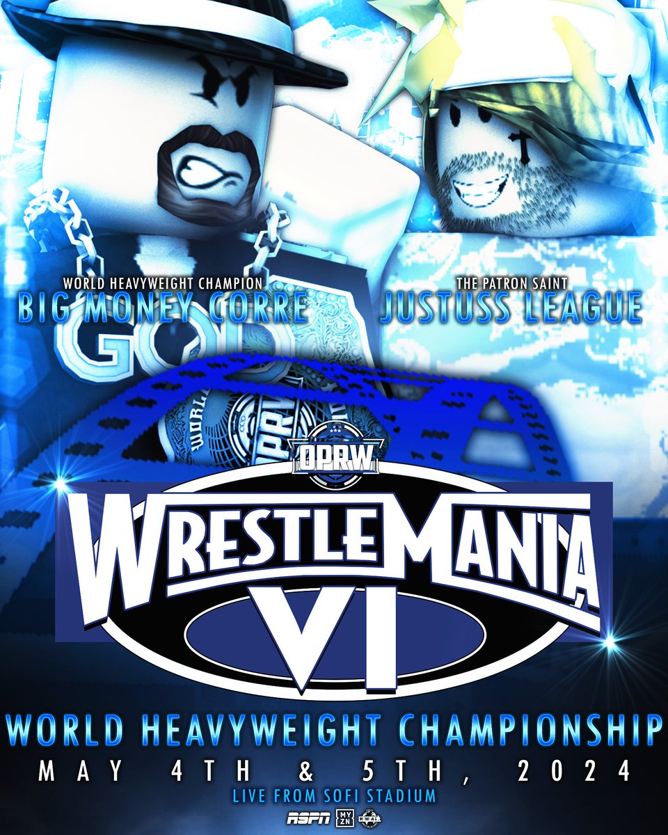 IT'S LOCKED. 🔒 In the MAIN EVENT of #OPRWrestleManiaVI.. @H0WARDC0RRE's HISTORIC REIGN is on the line.. as he takes on the PATRON SAINT.. @sixpathjustus for the WHC! With everything on the line for BOTH MEN, WHO will win? 🎬May 4th & 5th, streaming LIVE! #OPRW2024