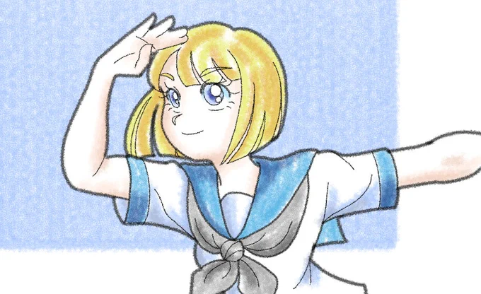 明日に向かってレッツラゴー みたいな感じ 過去絵 #イラスト #オリジナル #CLIPSTUDIOPAINT