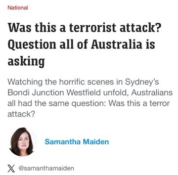 isaacfloyd13's tweet photo. Yes #SamanthaMaiden, some Australian's were asking this.
Then they saw #RESPONSIBLE media debunking this in the earliest moments.

How fukking #irresponsible of you to write such crap.

I'd send this to your account but you've blocked me. https://t.co/pQDPcN1XJ3