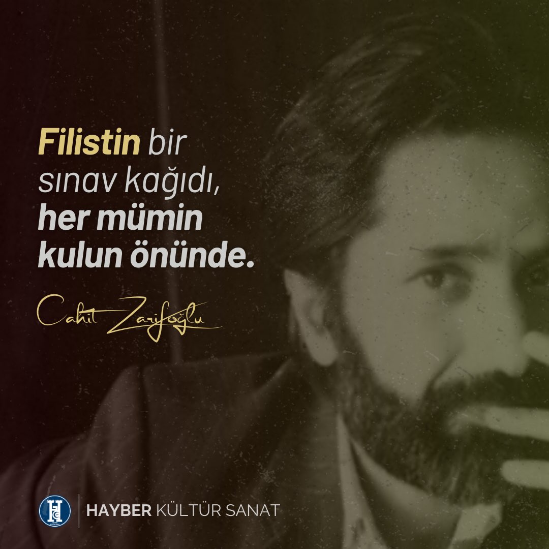 Filistin bir sınav kağıdı,
her mümin kulun önünde.
#CahitZarifoğlu