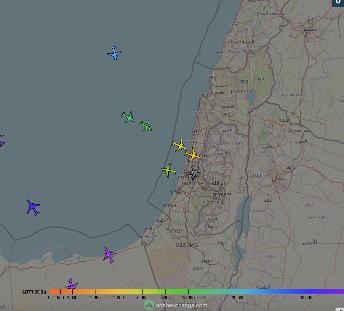OrenCNN's tweet photo. The airspace over Israel and the area is filling up once again. https://t.co/Epfos2joxE