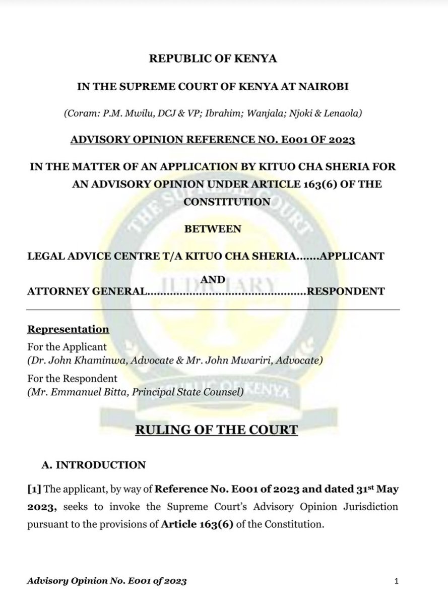 PRECEDENT Look at the issues the SCoK had a chance to settle. Anyway, interested parties are disallowed from participating in reference matters for advisory opinions without specific permission and jurisdiction can not be conferred out of necessity.