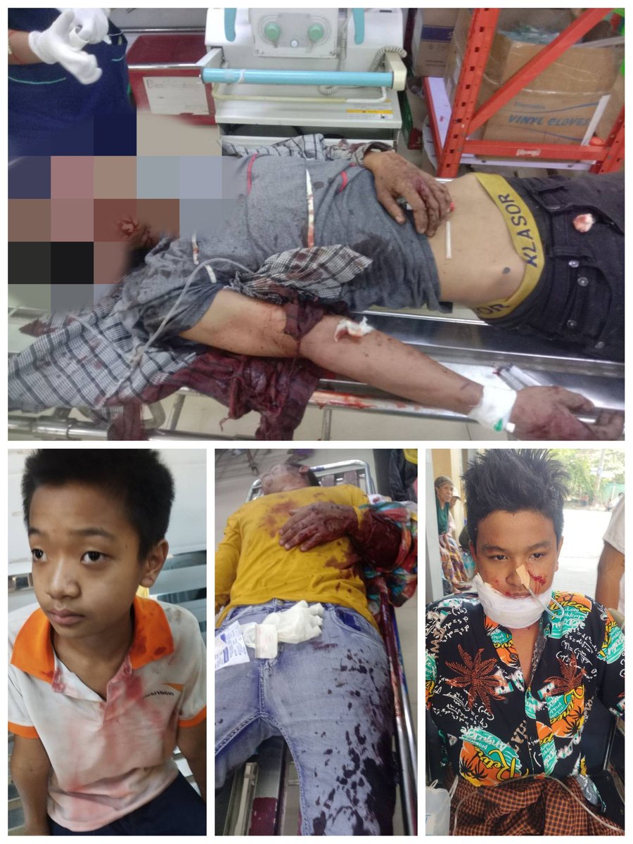 On the morning of 14 Apr.  @NUGMyanmar #PDF set off explosives at a motorcycle parking 71st street btwn 27 and 28th streets in Mandalay. The explosion injured nearby Thingyan water festival goers 9 men, 3 women+ 2 children. #WhatsHappeningInMyanmar