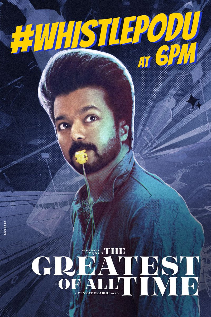 #WhistlePodu @ 6 PM 🤜🤛 @actorvijay #TheGreatestOfAllTime