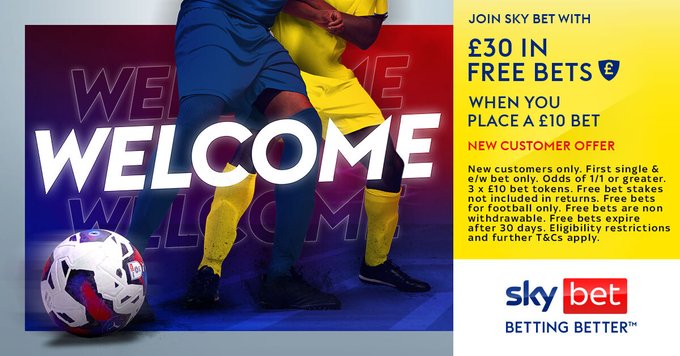 Today's boost is exclusive to SkyBet! ✅           

Get £30 in FREE BETS when you join and bet £10 HERE >>> footyaccums.bet/SkyB10G30Offer 

#Ad | New Customer Offer | 18+ | T&C's apply | BeGambleAware