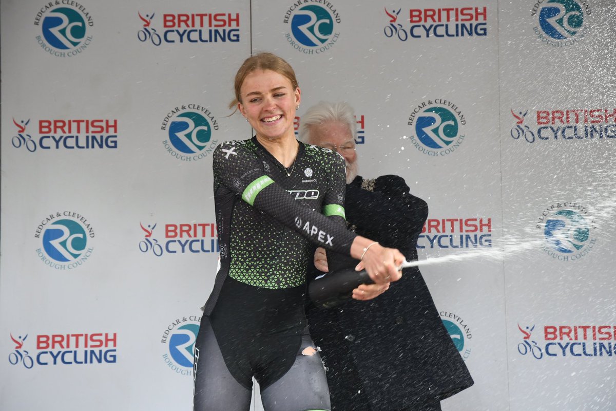 VeloUK's tweet photo. East Cleveland Classic Women’s podium! 

1. Cat Ferguson
2. Eilidh Shaw
3. Imogen Wollf 

Sprints winner Imogen Wolff 

Series leader Eilidh Shaw 

Team Alba Development https://t.co/sjz6OQsDBC